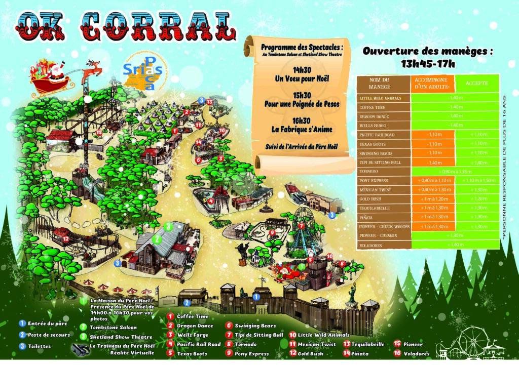 plan du parc OK CORRAL