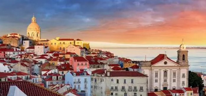 vue sur Lisbonne coucher de soleil