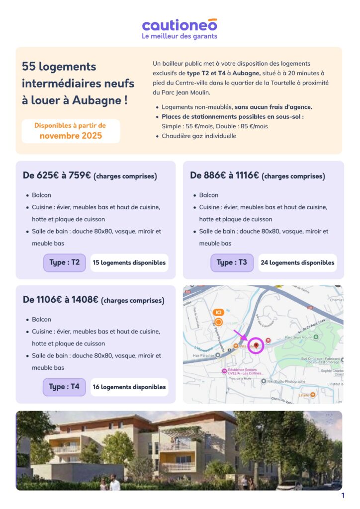 détail des appartements à louer